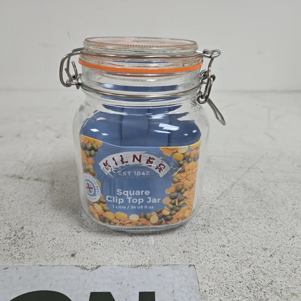 SET OF 3 KILNER CLIP TOP STORAGE JARS BOXED