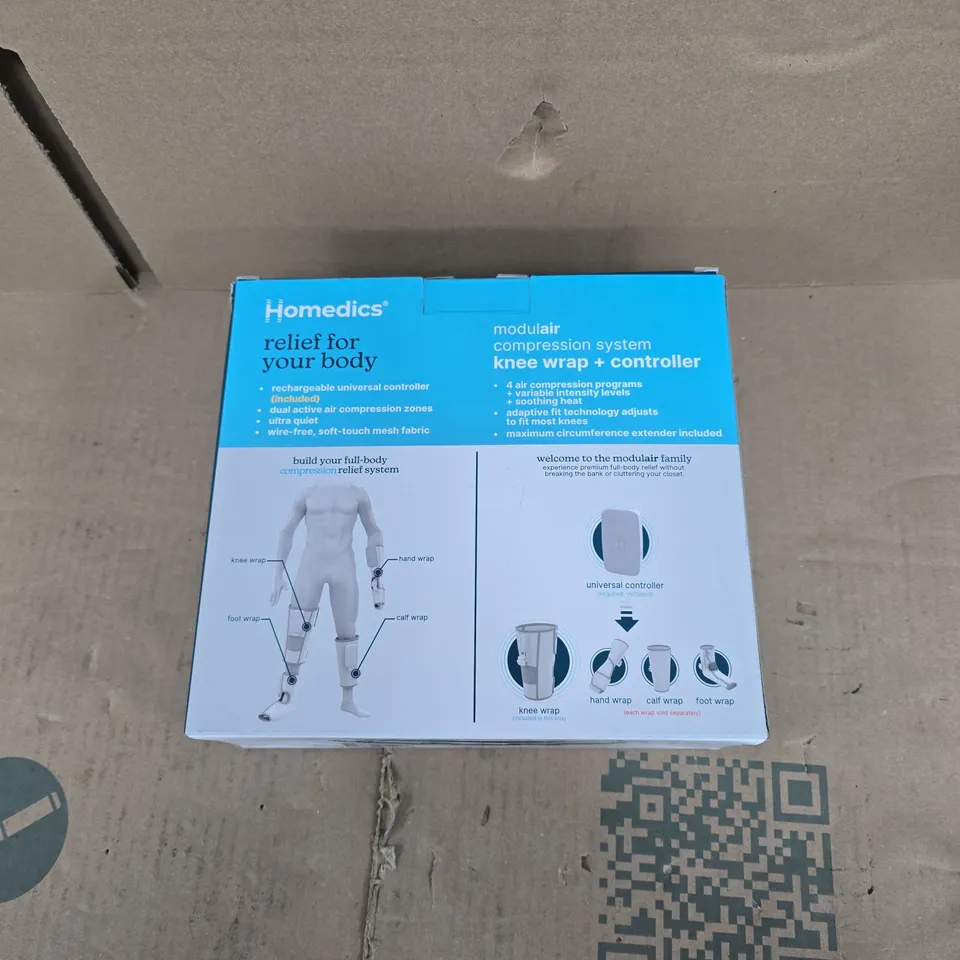 HOMEDICS RELIEF FOR YOUR BODY MODULAR COMPRESSION KNEE WRAP + CONTROLLER STARTER KIT