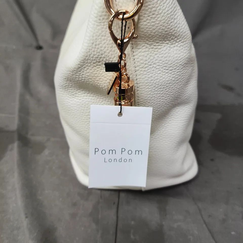 POM POM LONDON LAMBETH PLUS OFF WHITE BAG