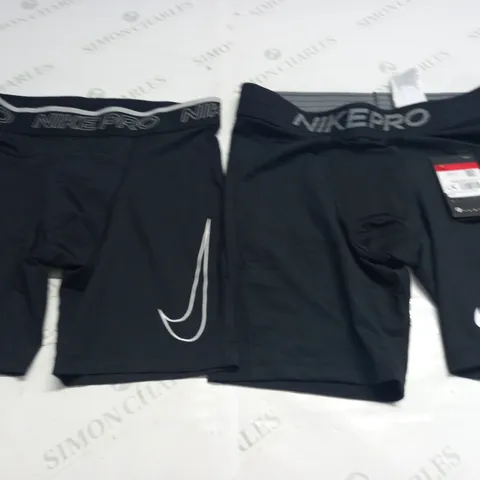 LOT OF 2 NIKE PRO TIGHT FIT SHORTS - L + M