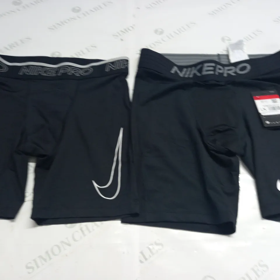 LOT OF 2 NIKE PRO TIGHT FIT SHORTS - L + M