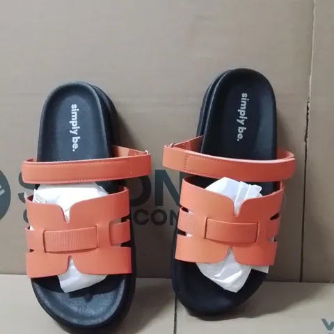 BOXED BRAND NEW APPROXIMATELY 6 SIMPLY BE PHEOBE WIDE SHOES BLACK/ORANGE  SIZE 7