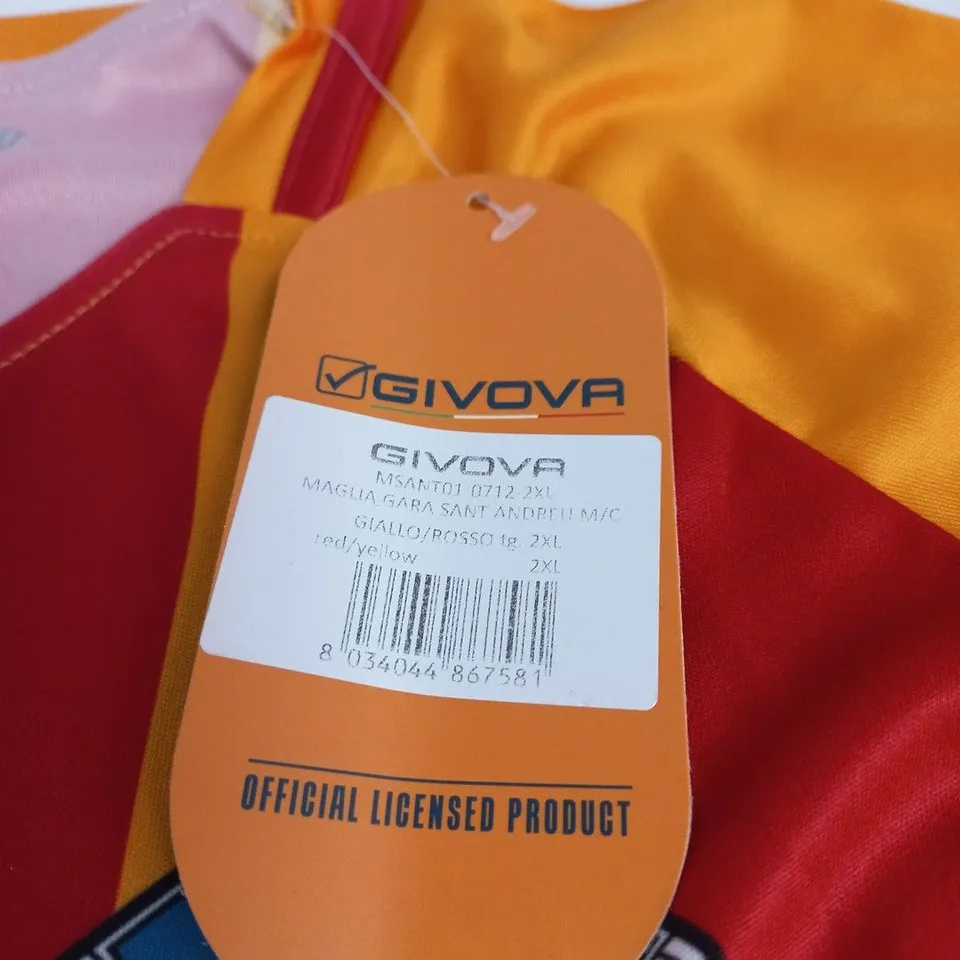 GIVOVA UE SANT ANDREU FOOTBALL SHIRT – ORANGE & RED STRIPES – UK 2XL (OFFICIAL LICENSED PRODUCT)