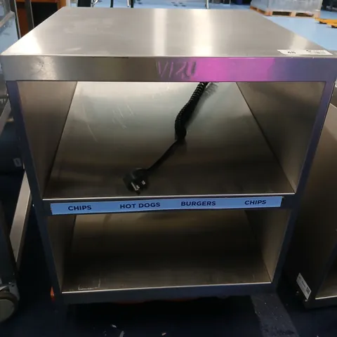 STAINLESS STEEL CATERING DISPLAY SHELF / HOT FOOD WARMER (CHIPS, HOT DOGS, BURGERS)
