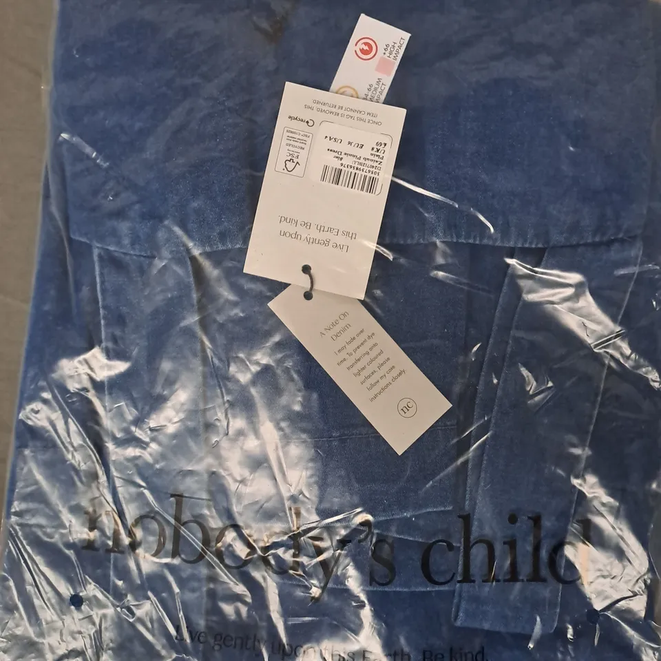 NOBODY'S CHILD ZAINUB PINNIE DRESS IN BLUE UK SIZE 8
