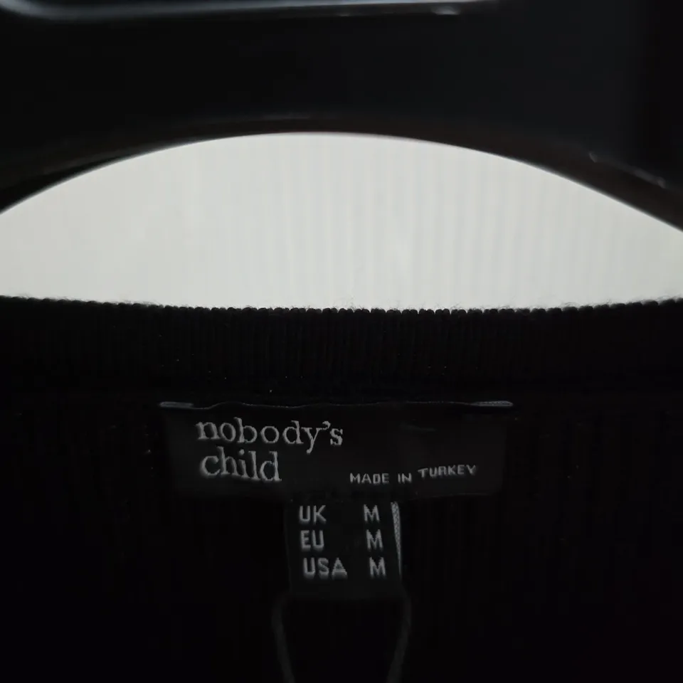 NOBODY'S CHILD BLACK KNIT CARDIGAN UK M (EU M, USA M)