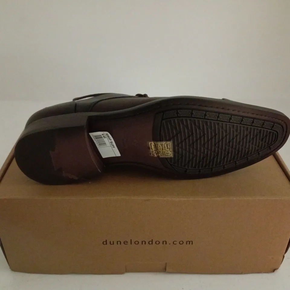 DUNE LONDON BROWN LEATHER FLEX SOLE TOECAP SHOE UK 6 BOXED