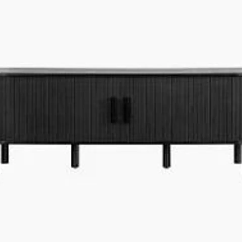 BOXED AXEL FLUTED TV UNIT - BLACK (1 BOX)