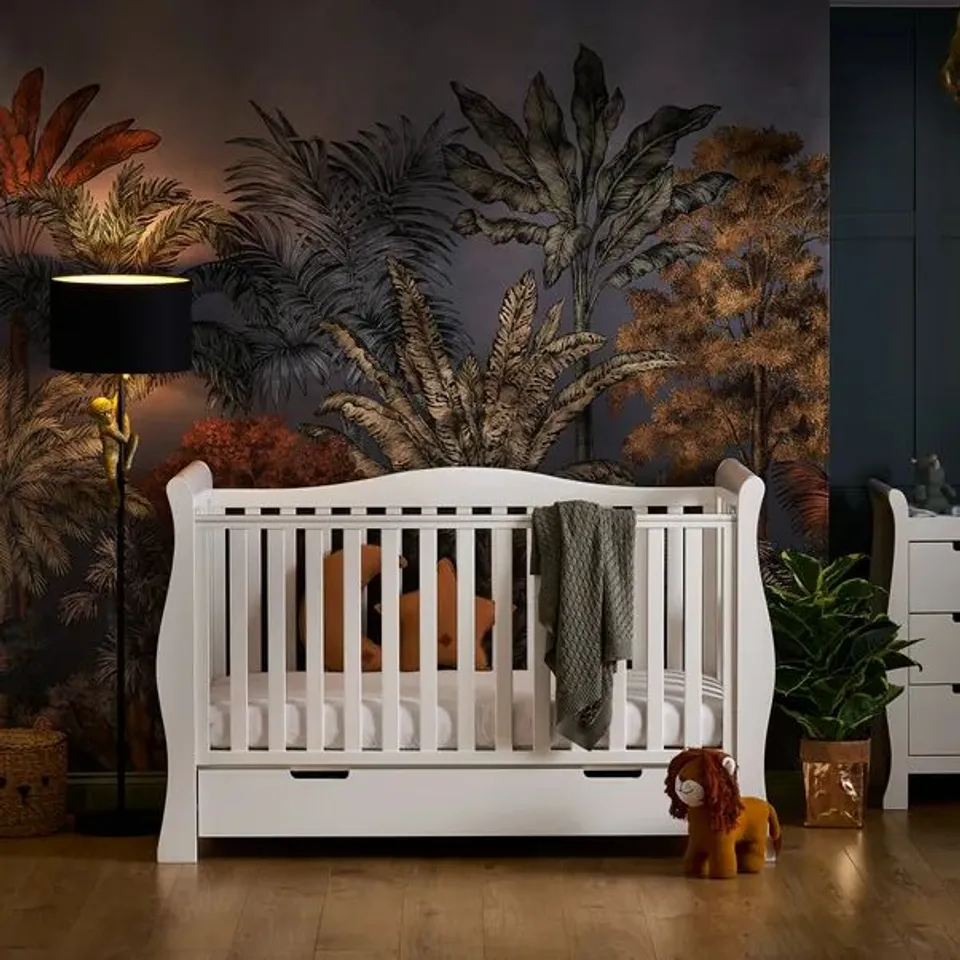 BOXED OBABY STAMFORD LUXE COT BED - WHITE (3 BOXES)