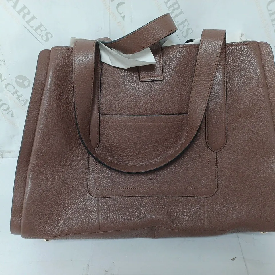 RADLEY LONDON SLOANE STREET LARGE ZIP TOP SHOULDER BAG IN WALNUT