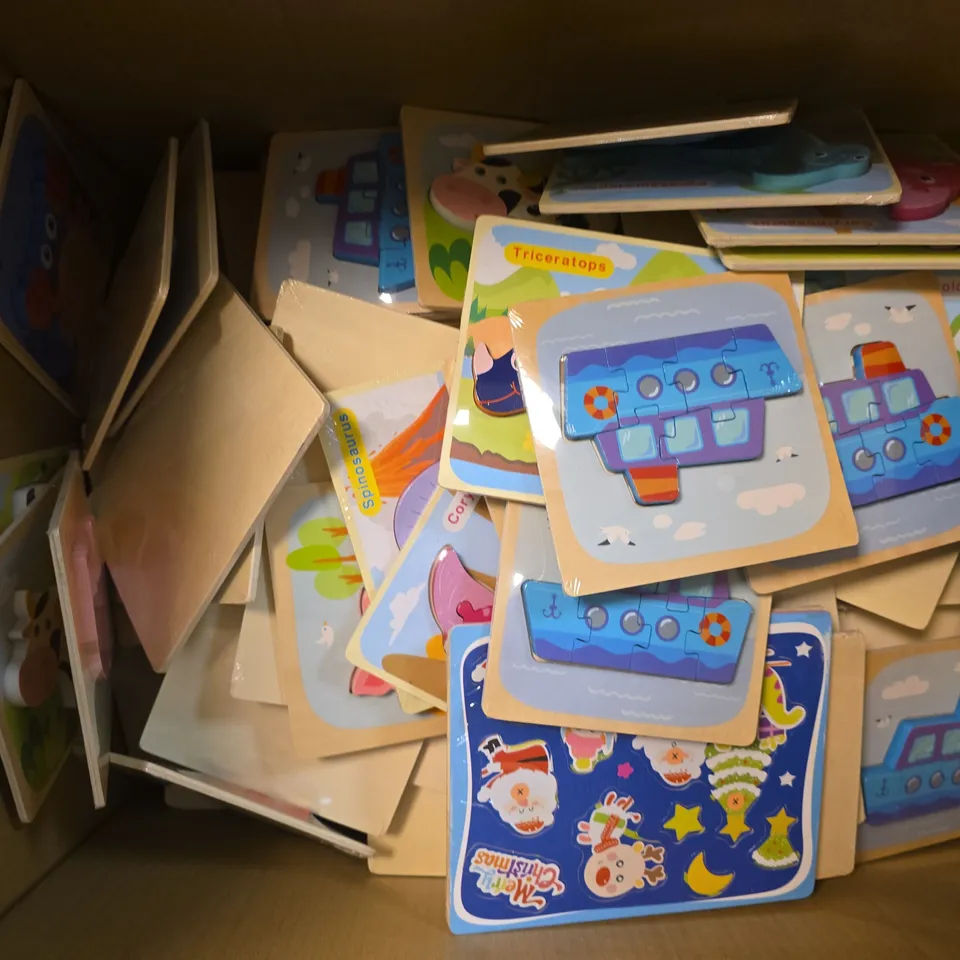 APPROXIMATELY 40 ASSORTED WOODEN BLOCK TOY PUZZLES - COLLECTION ONLY