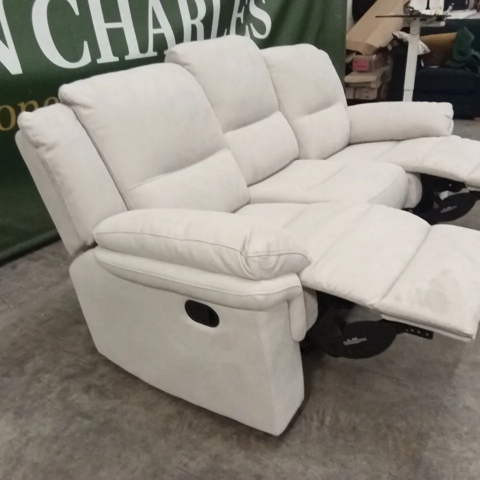 ALBION CHENILLE 3 SEATER HIGH BACK MANUAL RECLINER SOFA RRP £679
