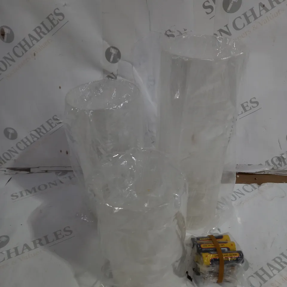 BOXED HOME REFLECTIONS SET OF 3 PRE-LIT CYLINDERS BATTERIES INCLUDED