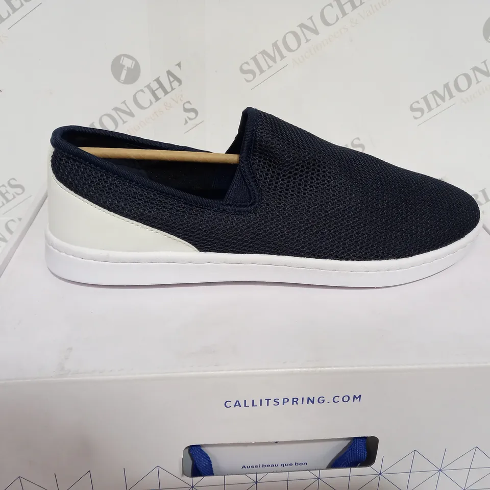 BOXED CALL IT SPRING DIARWEN NAVY BLUE AND WHITE LOW SHOE - SIZE 9