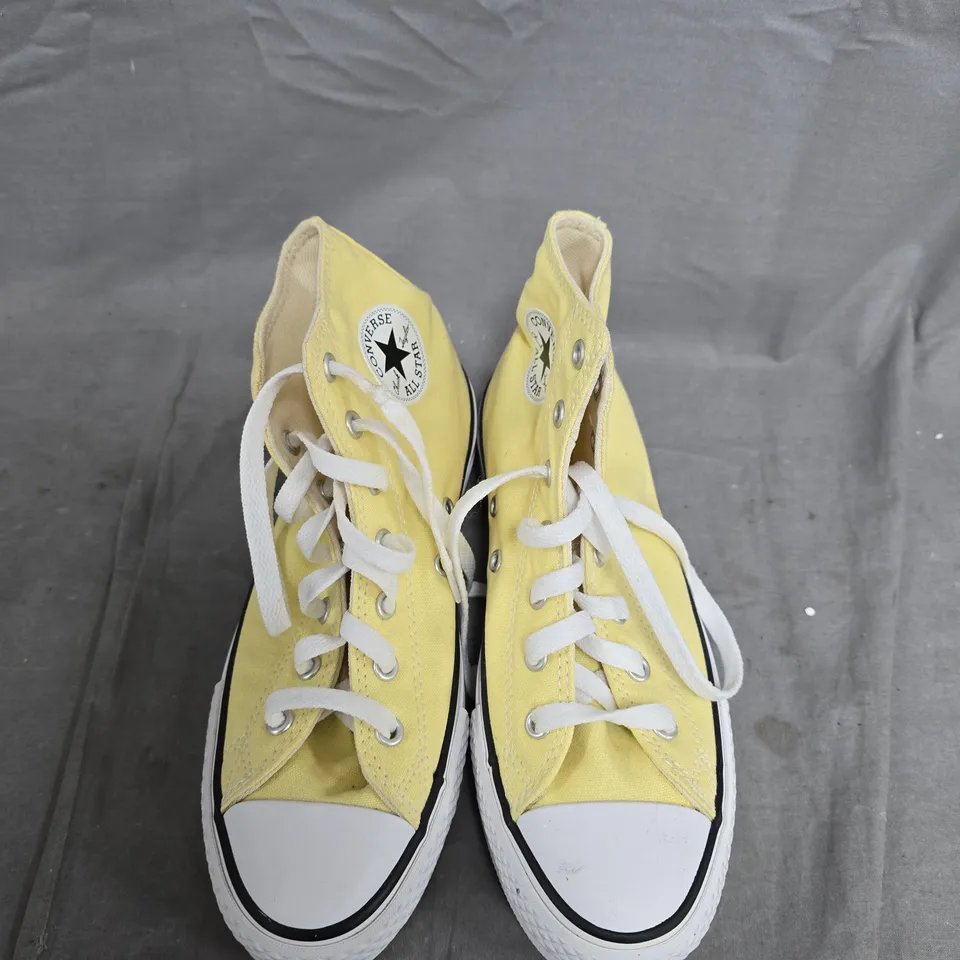 CONVERSE CHUCK TAYLOR ALL STAR HIGH-TOP SNEAKERS – YELLOW - UK SIZE 3.5