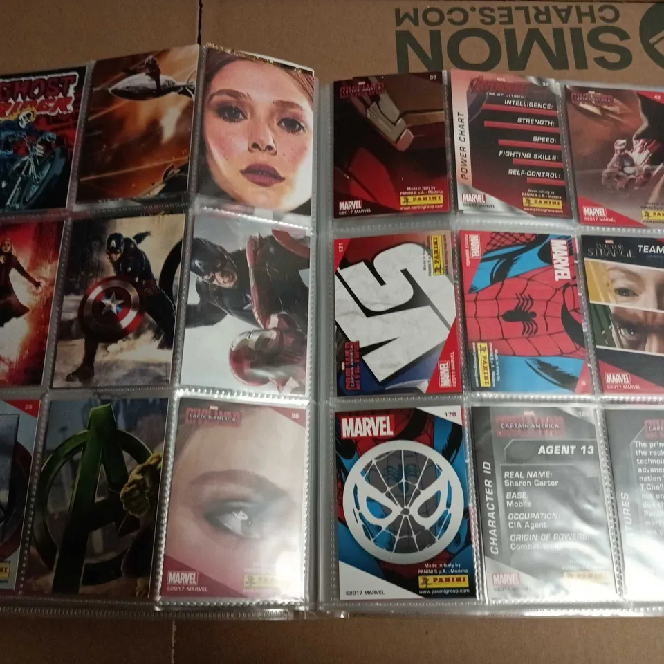 PANINI MARVEL TRADING CARD ALBUM WITH COLLECTOR CARDS