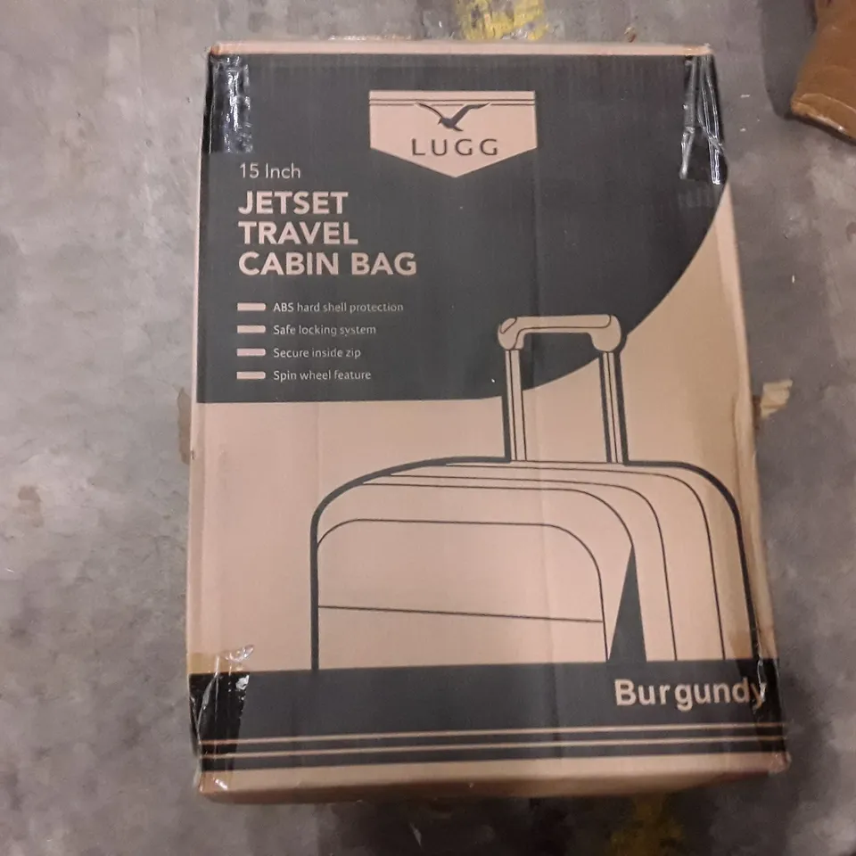 BOXED LUGG 15 INCH TRAVEL CABIN BAG - BURGUNDY 