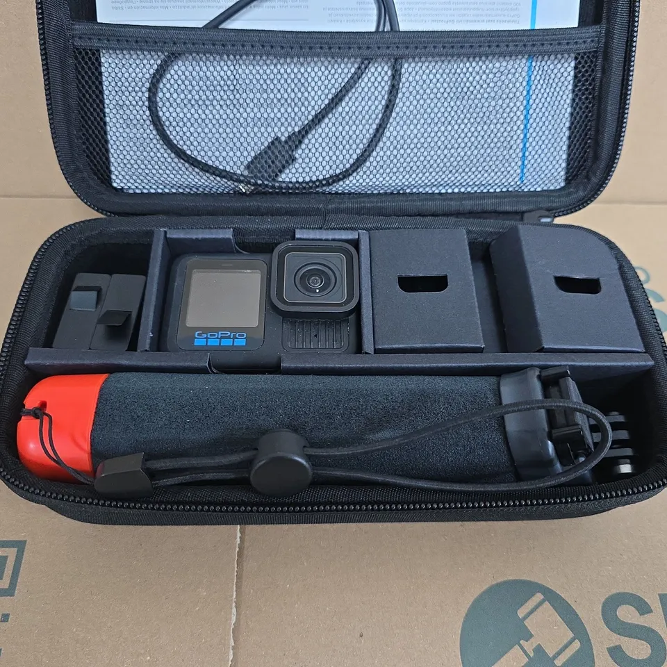 GOPRO 13 BLACK ACTION CAMERA WITH CASE AND ACCESSORIES