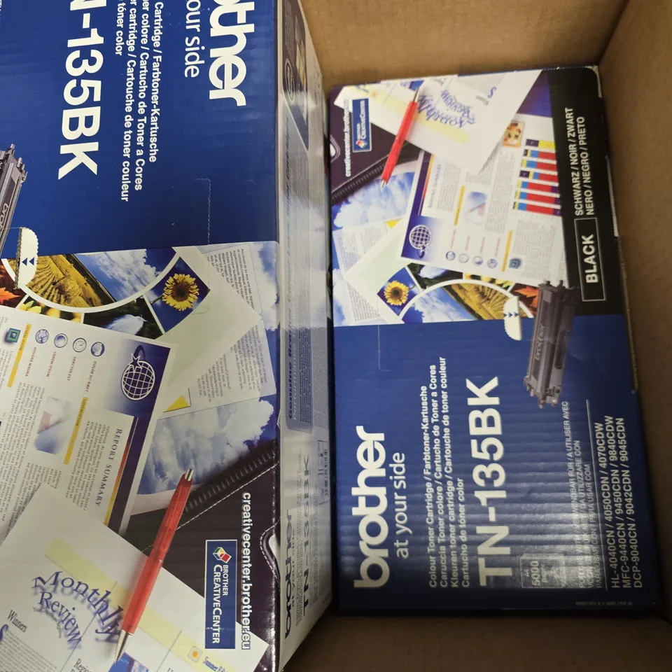 4 X BOXED BROTHER TN-135BK TONER CARTRIDGES 