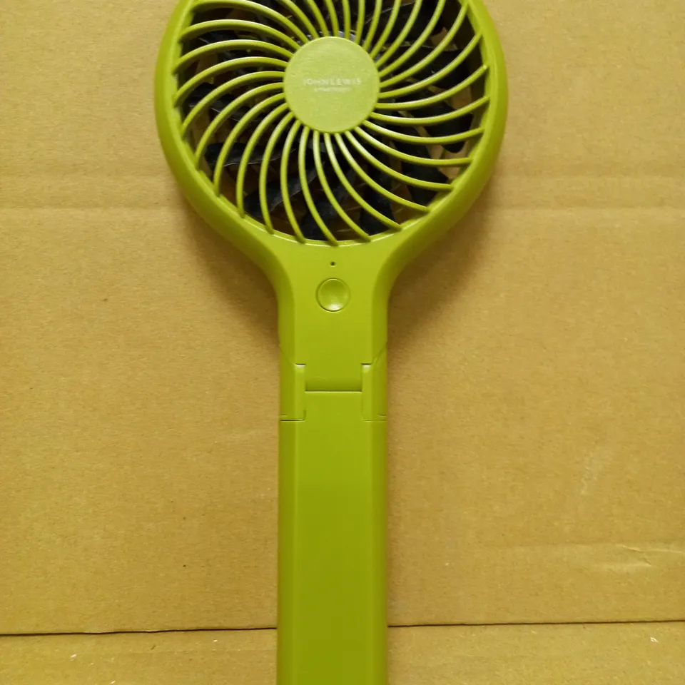 JOHN LEWIS 4" RECHARGEABLE HANDHELD FAN - OLIVE GREEN