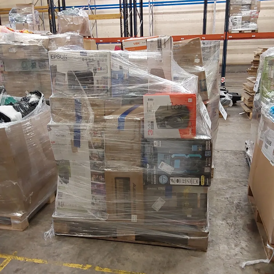 PALLET OF APPROXIMATELY 18 UNPROCESSED RAW RETURN HOUSEHOLD AND ELECTRICAL GOODS TO INCLUDE;