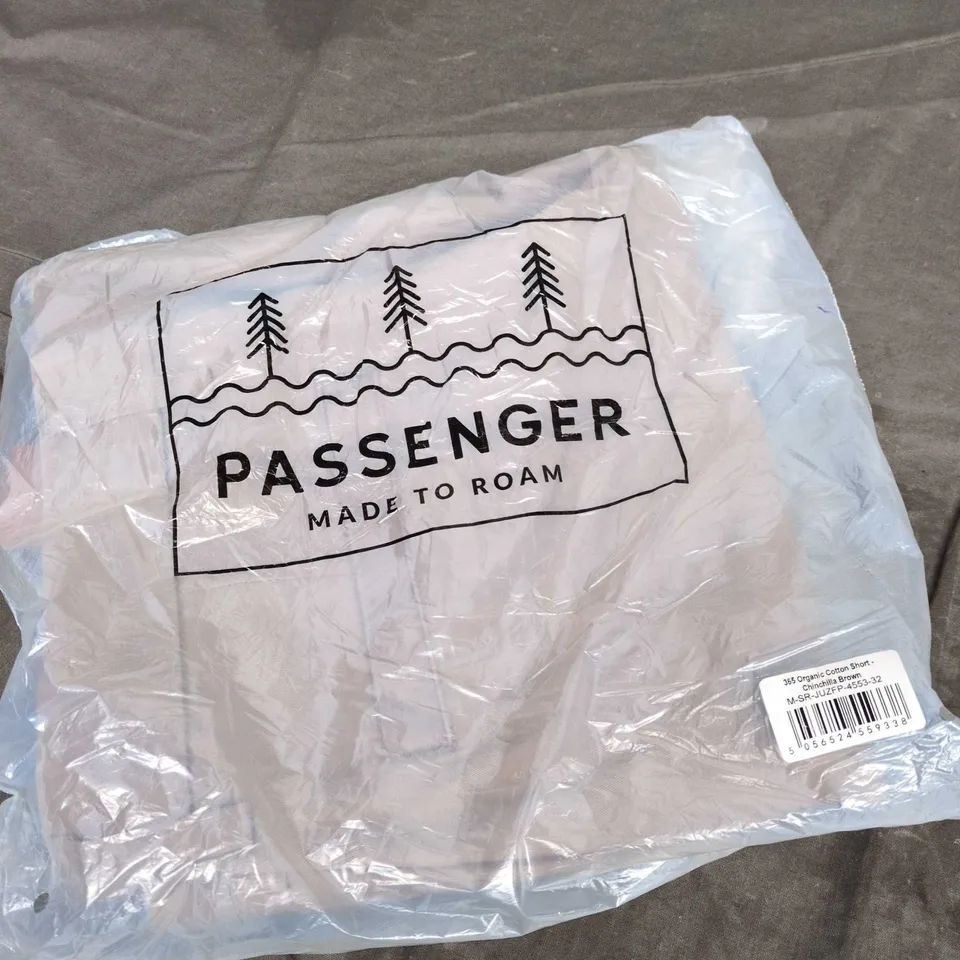 PASSENGER 365 ORGANIC COTTON SHORTS – CHINCHILLA BROWN, UK M