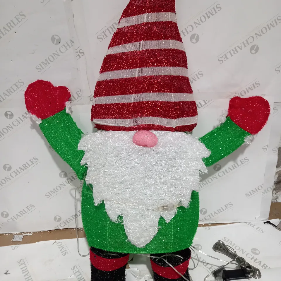 FESTIVE INDOOR/OUTDOOR LARGE PRE-LIT GNOME