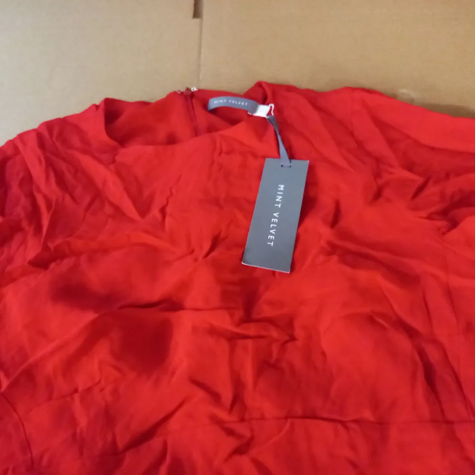 MINT VELVET RED ANGEL SLEEVE MIDI DRESS - UK 12