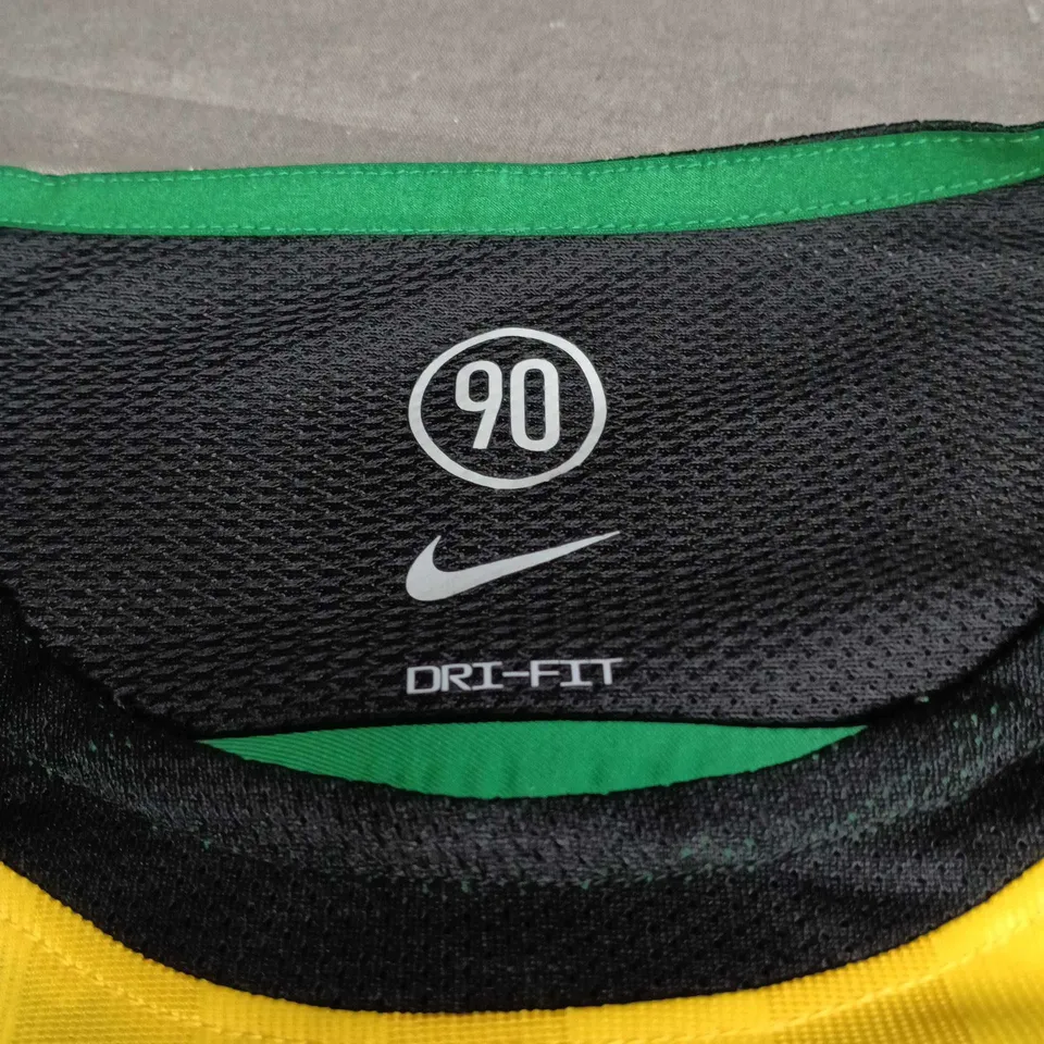 NIKE MEN'S TOTAL 90 FOOTBALL JERSEY – YELLOW/GREEN, DRI-FIT, SIZE M, LOOSE FIT 