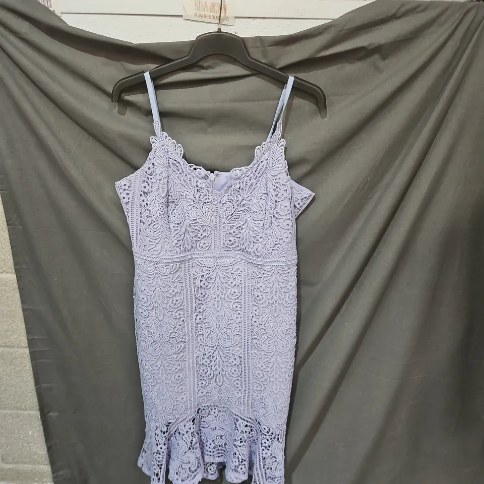 LIPSY LONDON LAVENDER LACE DRESS, UK 10 (EU 40)