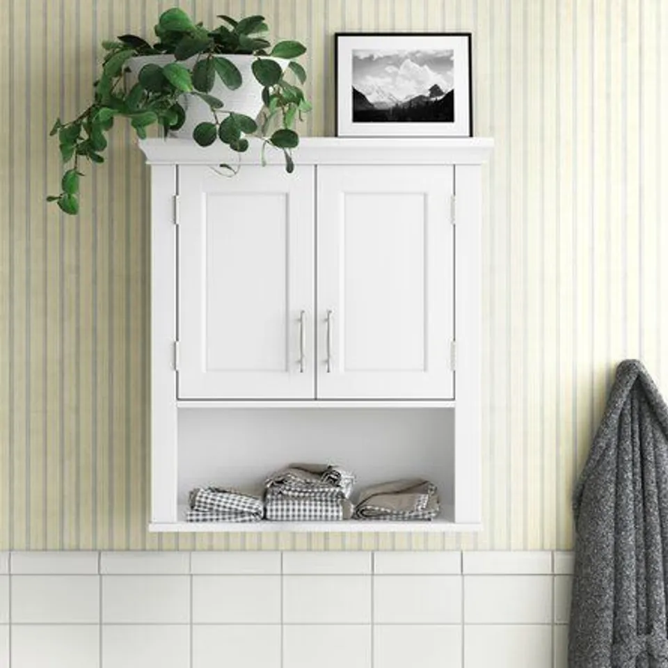 BOXED AHOGILL 58CM X 62CM WALL MOUNTED CABINET 