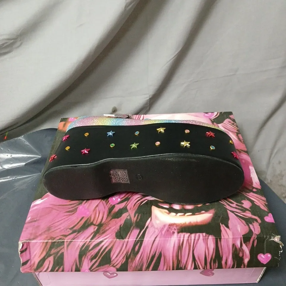 KOI SHINO RAINBOW PLATFORM MARY JANES MULTI COLOUR BOXED SIZE 8