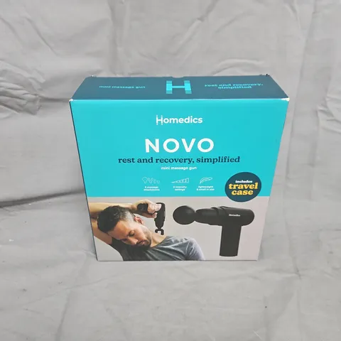 HOMEDICS NOVO MINI MASSAGE GUN – BLACK WITH TRAVEL CASE