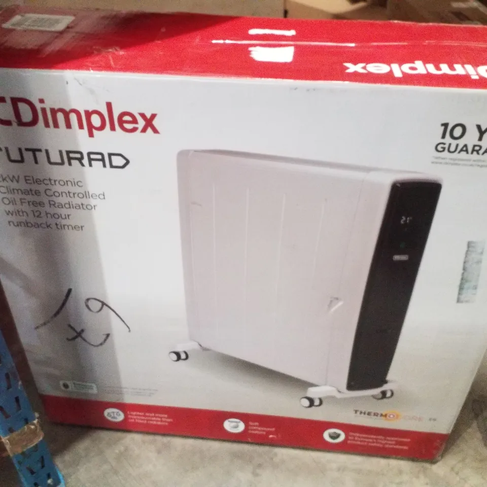 BOXED DIMPLEX FUTURAD 2KW ELECTRONIC CLIMATE CONTROLLED OIL FREE RADIATOR 