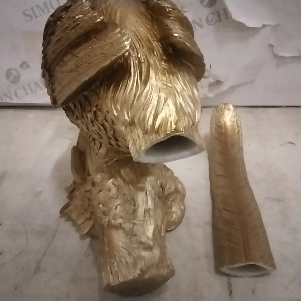 BOXED ALISON CORK SET OF 2 RESIN PEACOCKS - GOLD