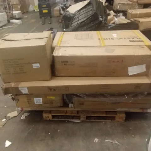 PALLET OF ASSORTED INCOMPLETE FURNITURE PARTS AND PIECES