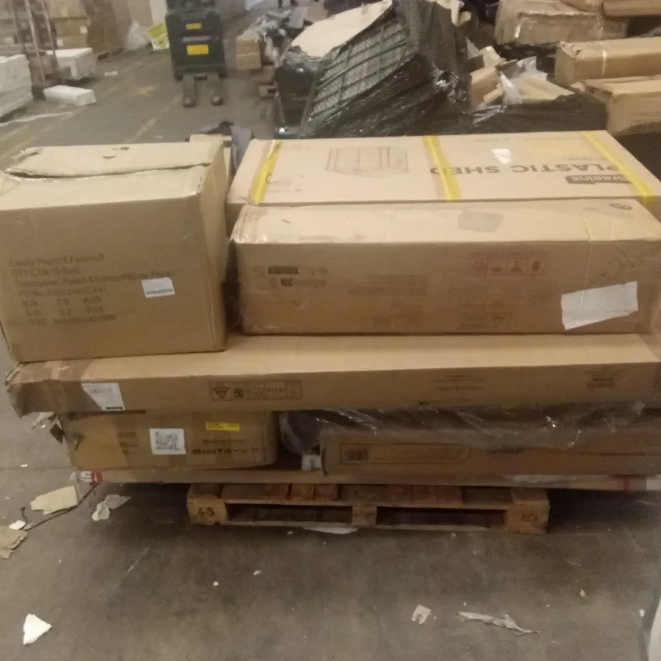 PALLET OF ASSORTED INCOMPLETE FURNITURE PARTS AND PIECES