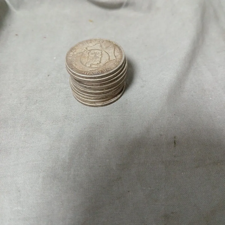 APPROXIMATELY 10 INDIAN SILVER 1 RUPPEE COINS