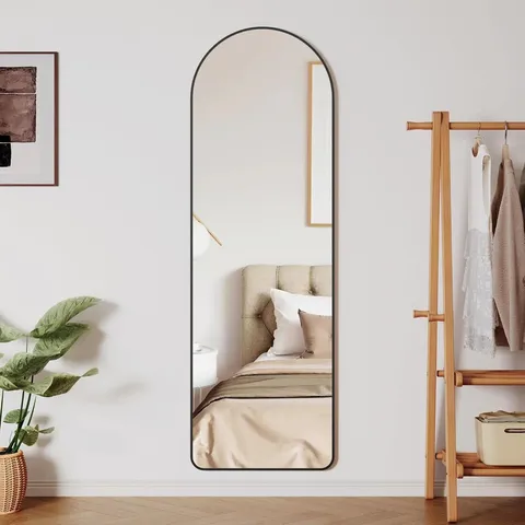 BOXED FULL BODY MIRROR WITH METAL FRAME STAND HD LARGE WALL MIRROR WITH HOOKS (1 BOX)