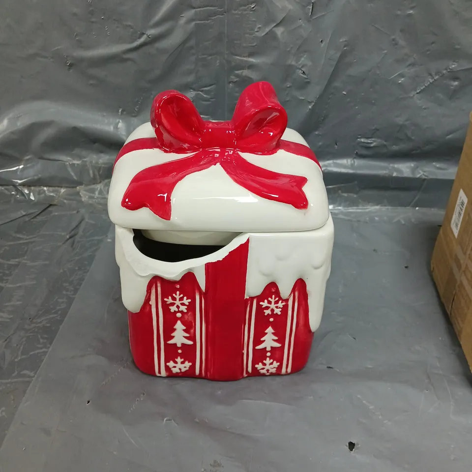 CHRISTMAS SHAPED COOKIE JAR 