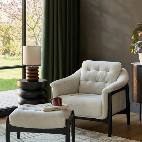 BOXED DANETTI EMBER NATURAL GREY CHENILLE OCCASIONAL CHAIR