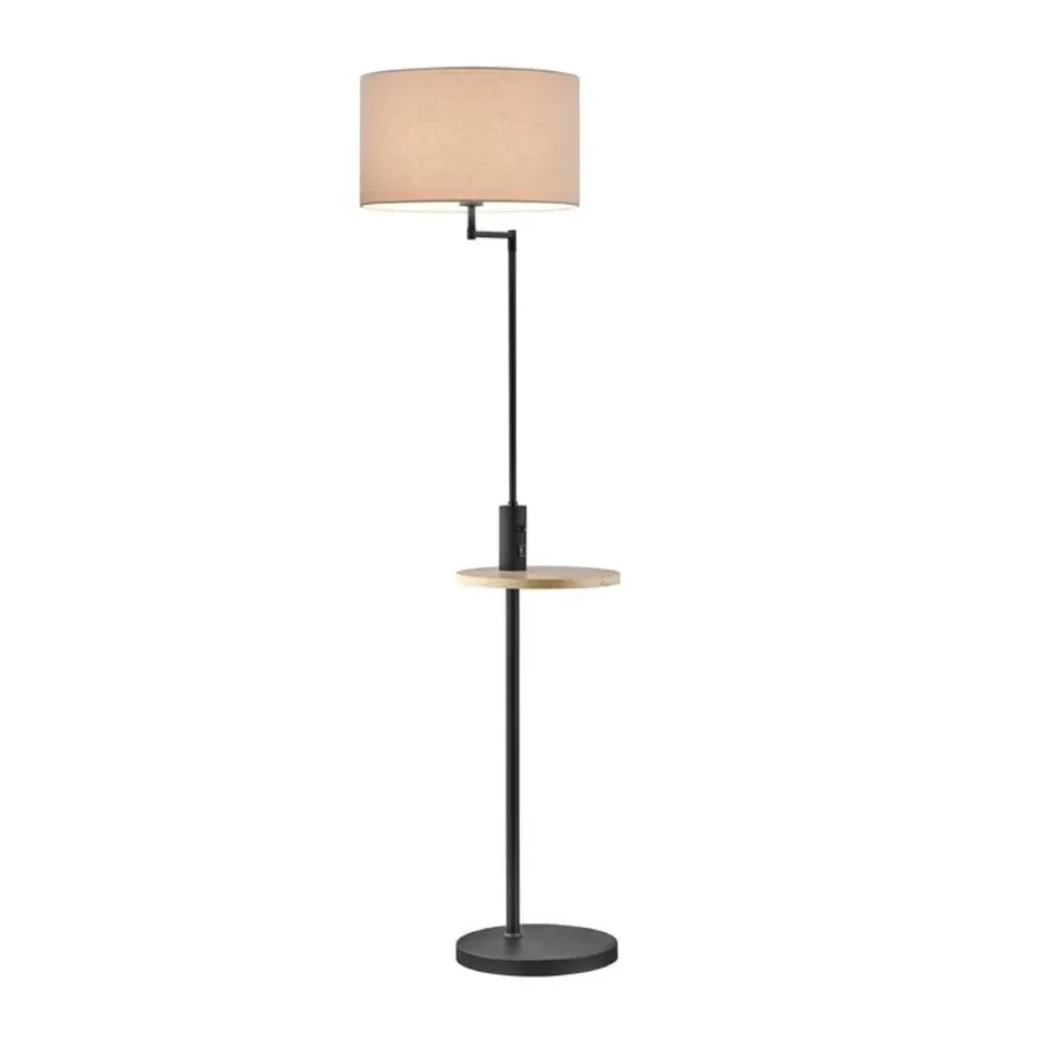 BOXED FUNCHES 160CM NOVELTY FLOOR LAMP WITH USB - MATTE NICKEL (1 BOX)