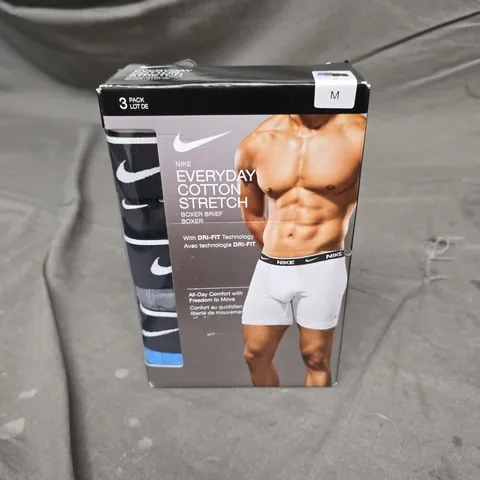 NIKE EVERYDAY COTTON STRETCH BOXER BRIEFS – 3 PACK, MEN'S – SIZE M