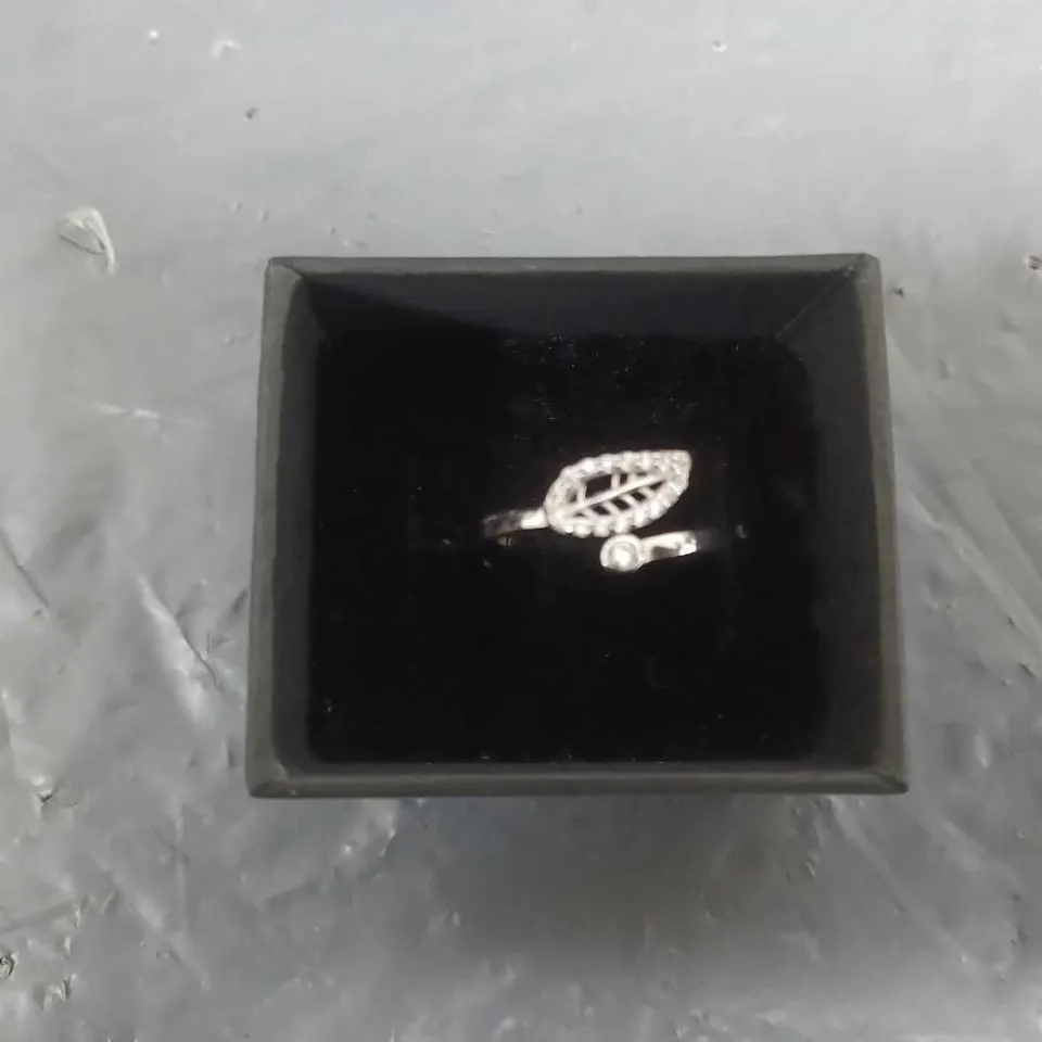 THE LOVE SILVER COLLECTION LEAF CUBIC ZIRCONIA RING RRP £21