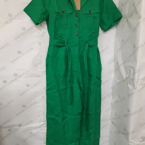 BODEN TIE WAIST JUMPSUIT IN GREEN SIZE 12