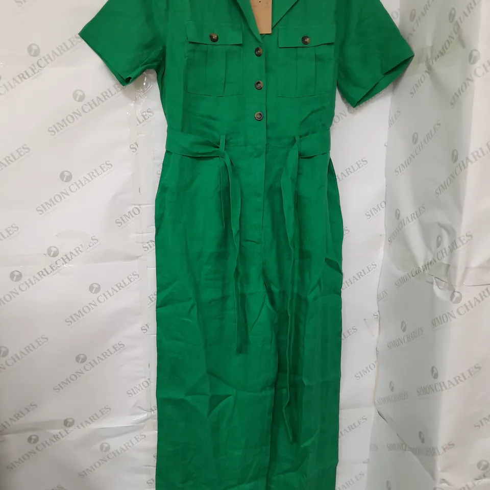 BODEN TIE WAIST JUMPSUIT IN GREEN SIZE 12