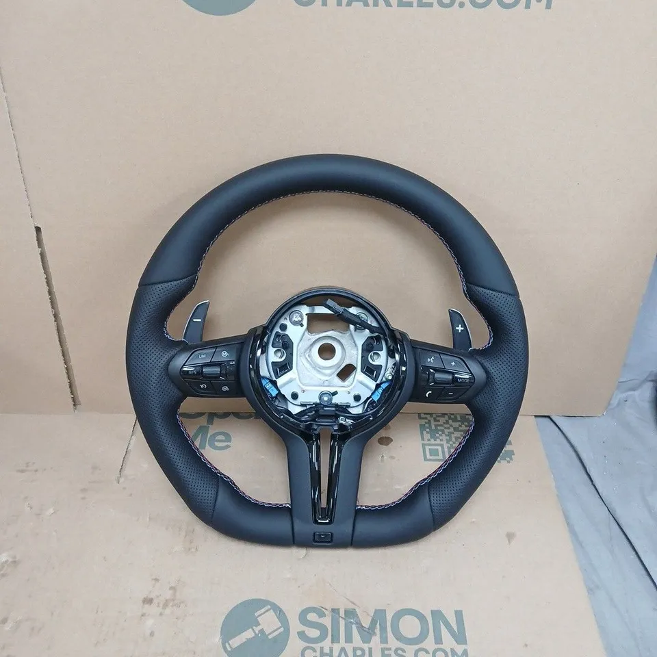 CAR STEERING WHEEL (FOR PADDLE GEARBOX) WITH MULTIFUNCTION CONTROLS – AIRBAG REMOVED