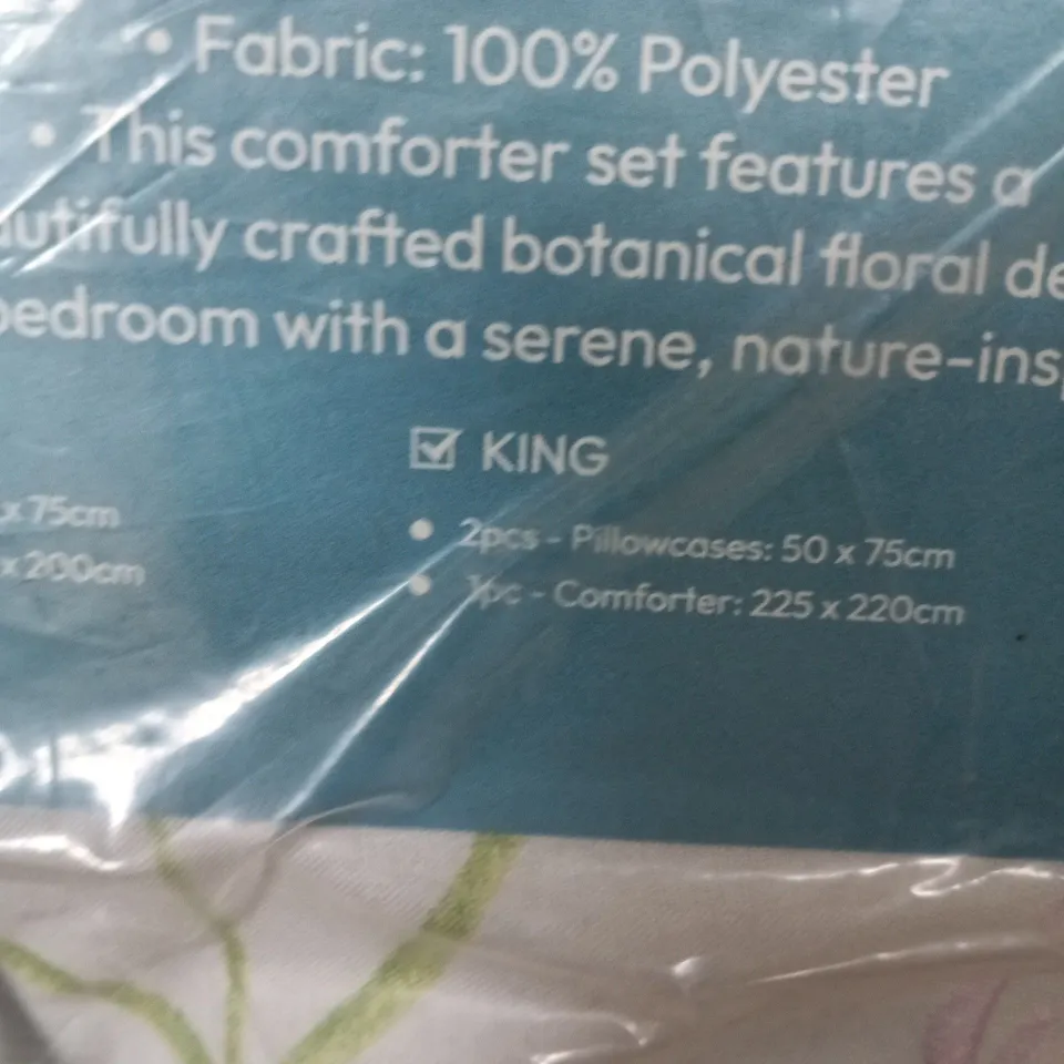 HUSH HAVEN 3-PIECE PRINTED COMFORTER SET – KING, 100% POLYESTER