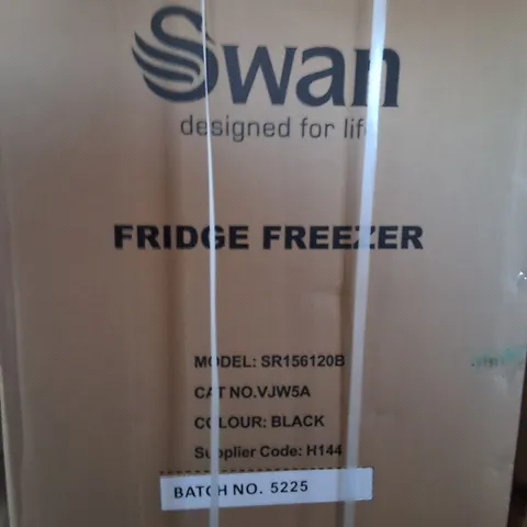 BOXED SWAN SR156120B 55CM WIDE, TOTAL NO FROST, 50/50 SPLIT FRIDGE FREEZER - BLACK