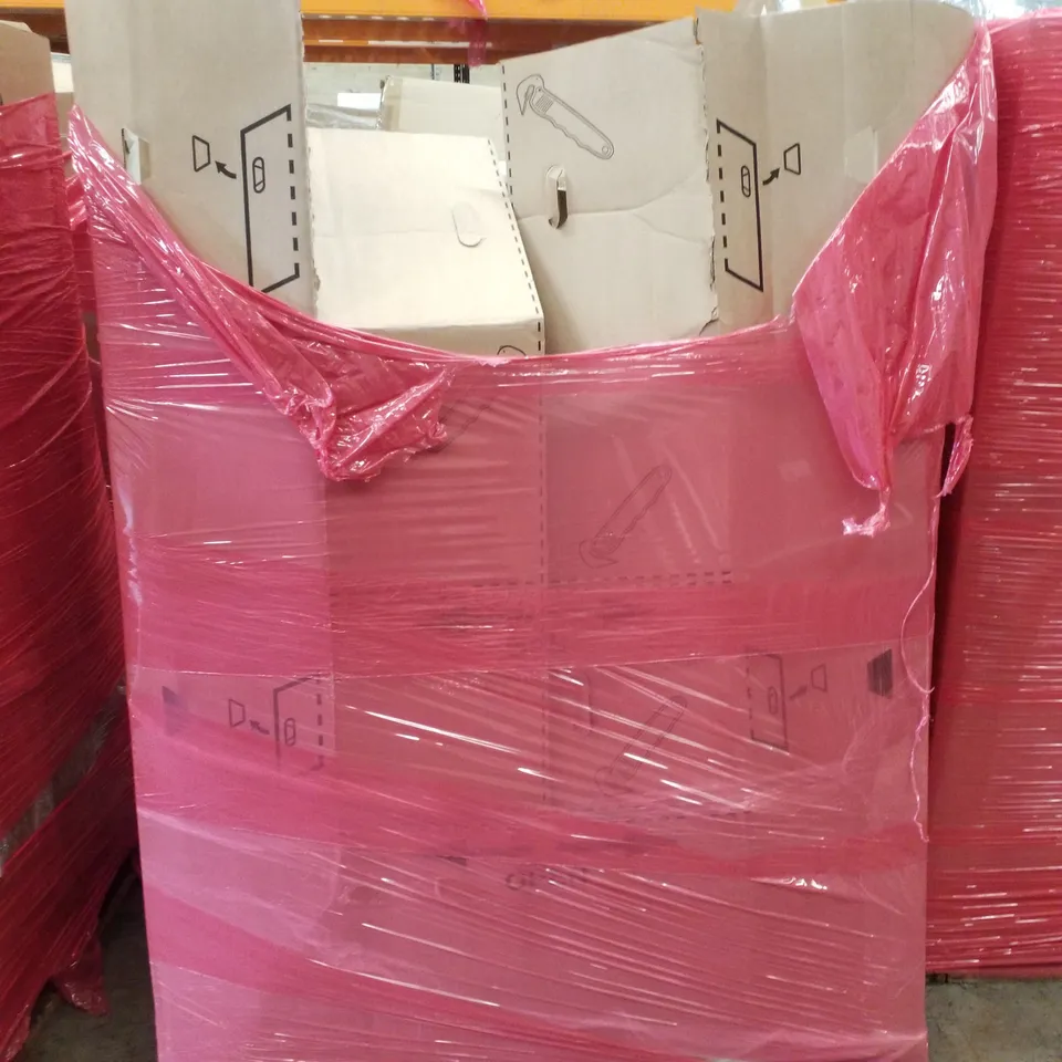PALLET CONTAINING ASSORTED PRODUCTS INCLUDING DUAL ZONE AIR FRYER, SHREDDER, INSTANT POP UP CAMPING TENT & WALL MOUNTED BATHROOM MIRROR 